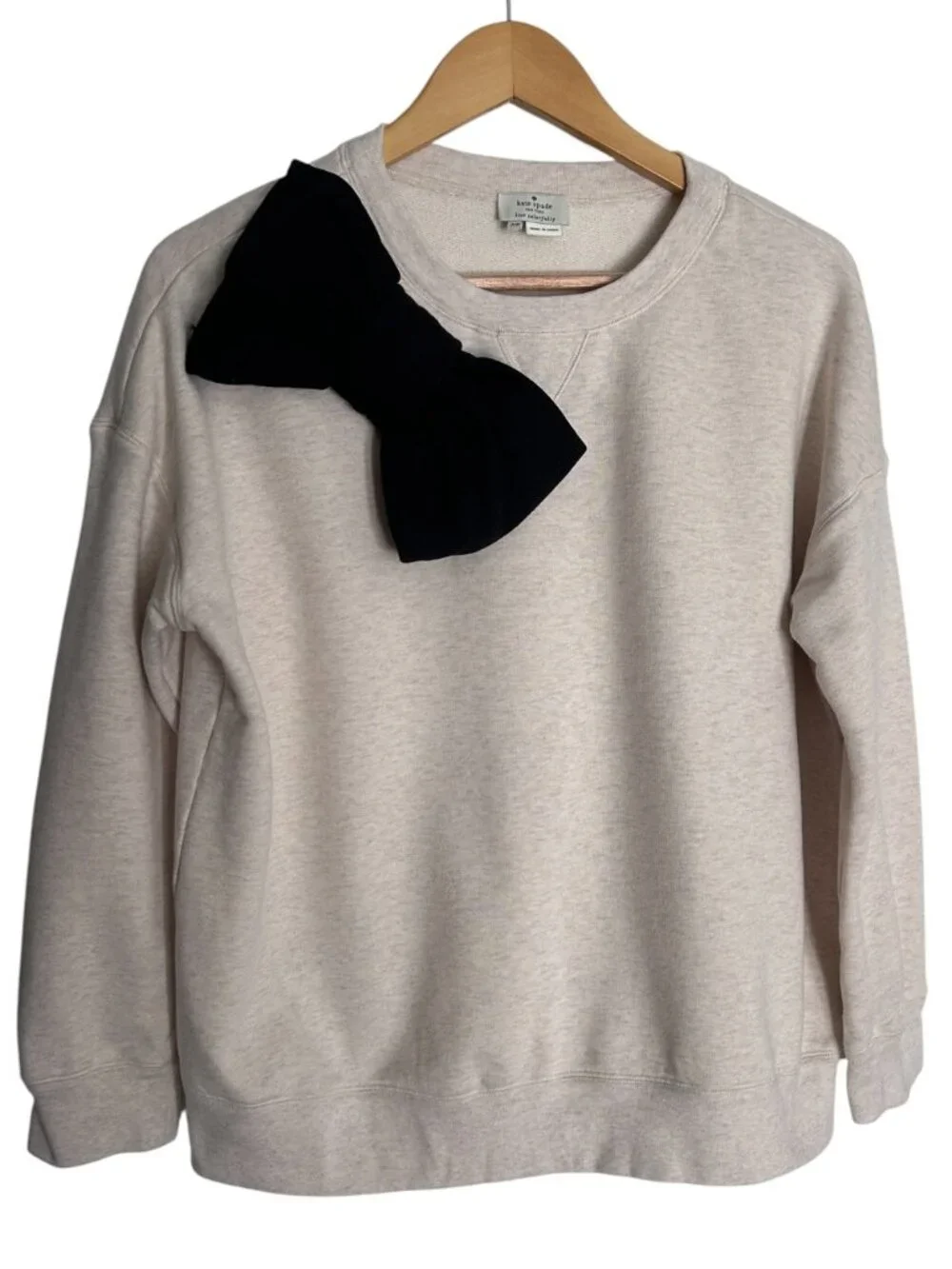 Kate Spade Cream Statement Bow Sweatshirt XSmall